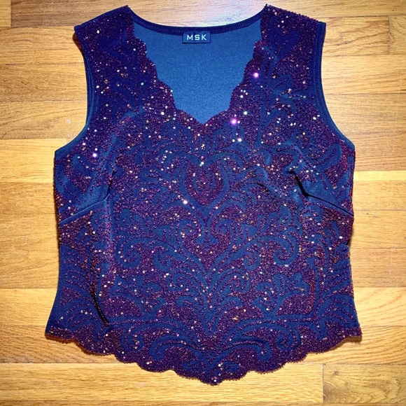 MSK Embellished/Sequin Beaded Formal Top - Picture 2 of 6